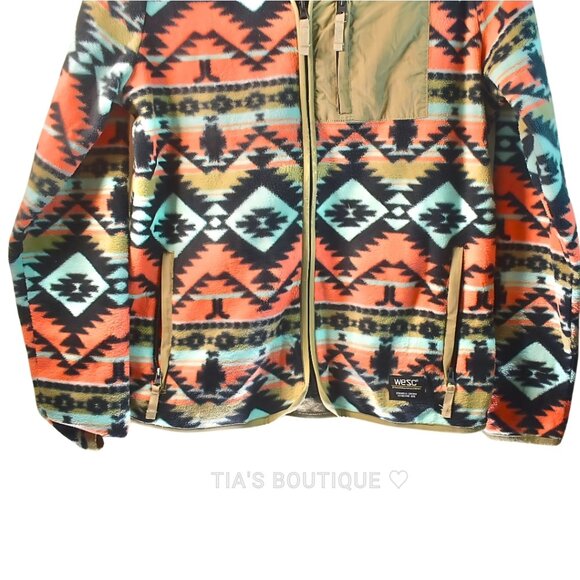 WESC Polar Fleece Jacket Unisex Southwest Aztec Full Zip Size Men’s M/ Women’s L - Picture 8 of 10
